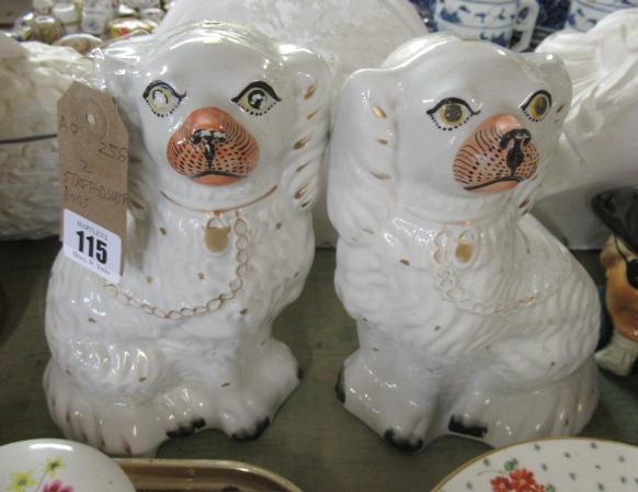 PAIR OF SMALL STAFFORDSHIRE SPANIELS Image