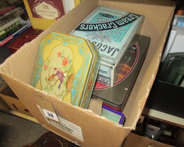BOX OF VINTAGE TINS Image
