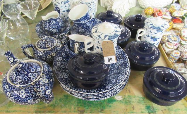 CALICO POTTERY WITH TUREENS AND ORIENTAL STYLE LIDDED POTS Image