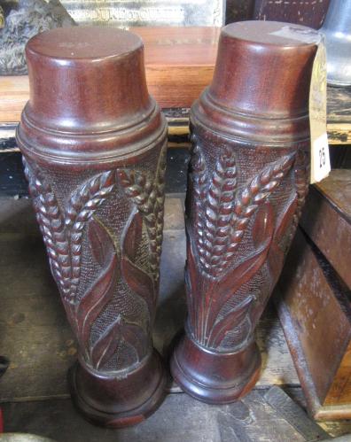 PAIR OF TURNED MAHOGANY STANDS/BASES Image