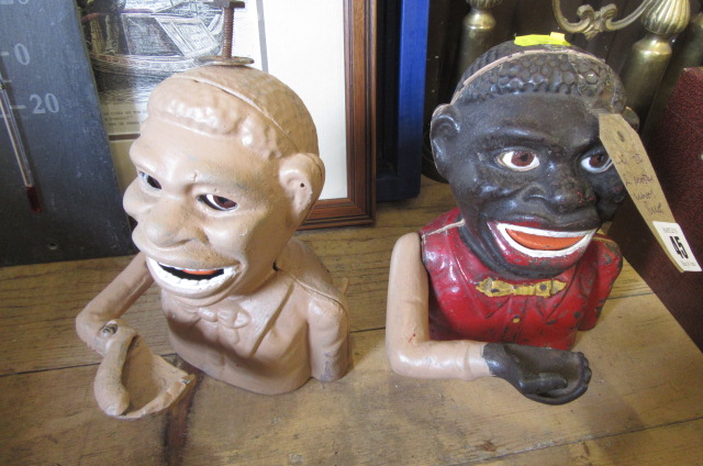 TWO NOVELTY MONEY BOXES Image