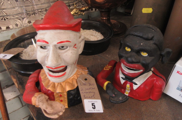 TWO NOVELTY MONEY BOXES Image