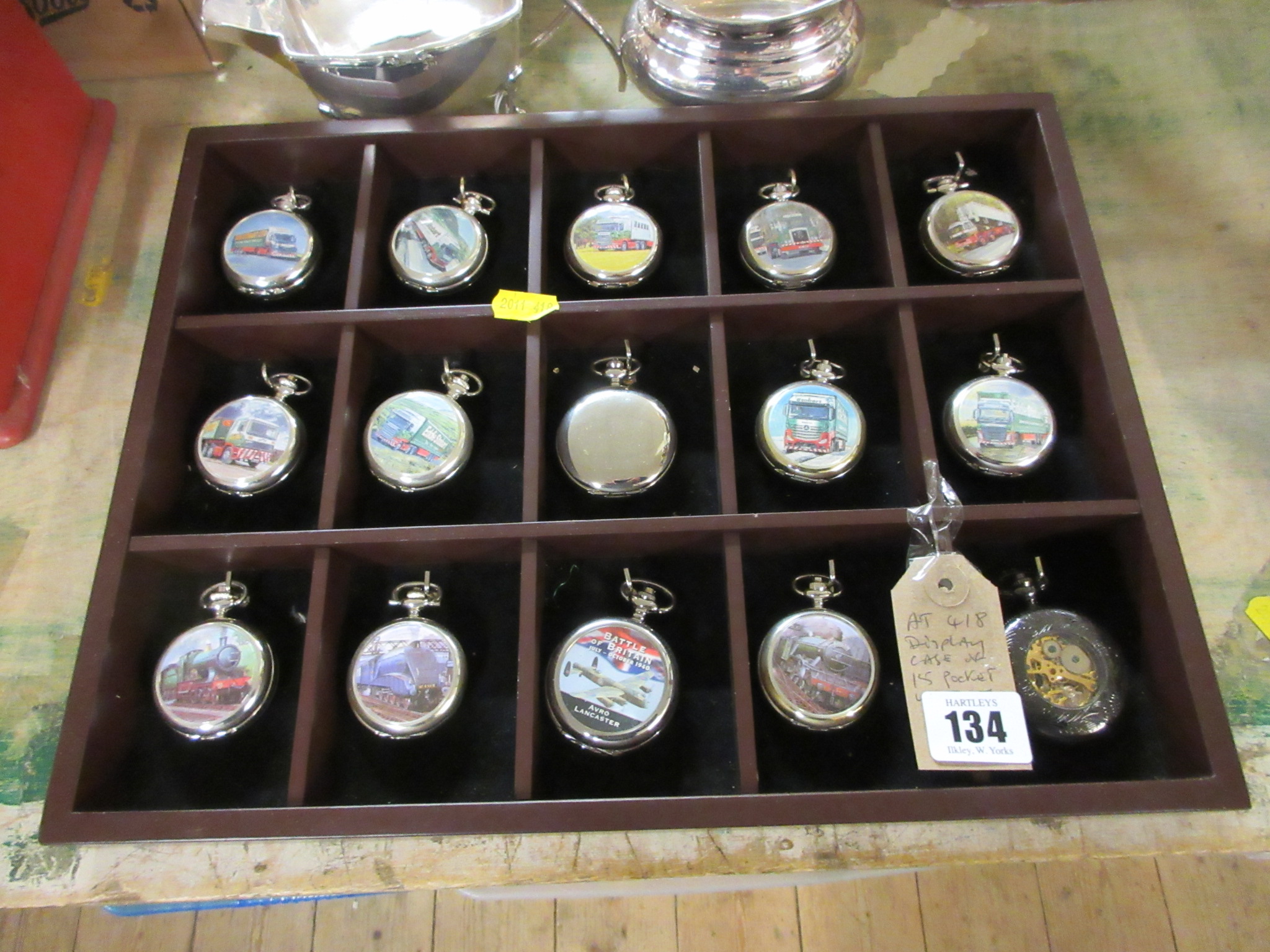 DISPLAY CASE OF FIFTEEN POCKET WATCHES Image