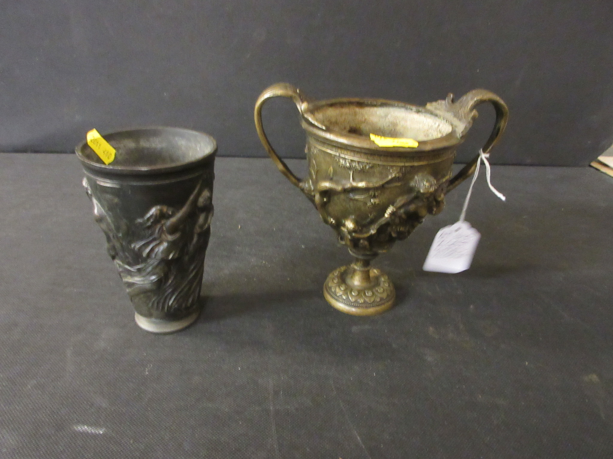 TWO CAST METAL VESSELS Image