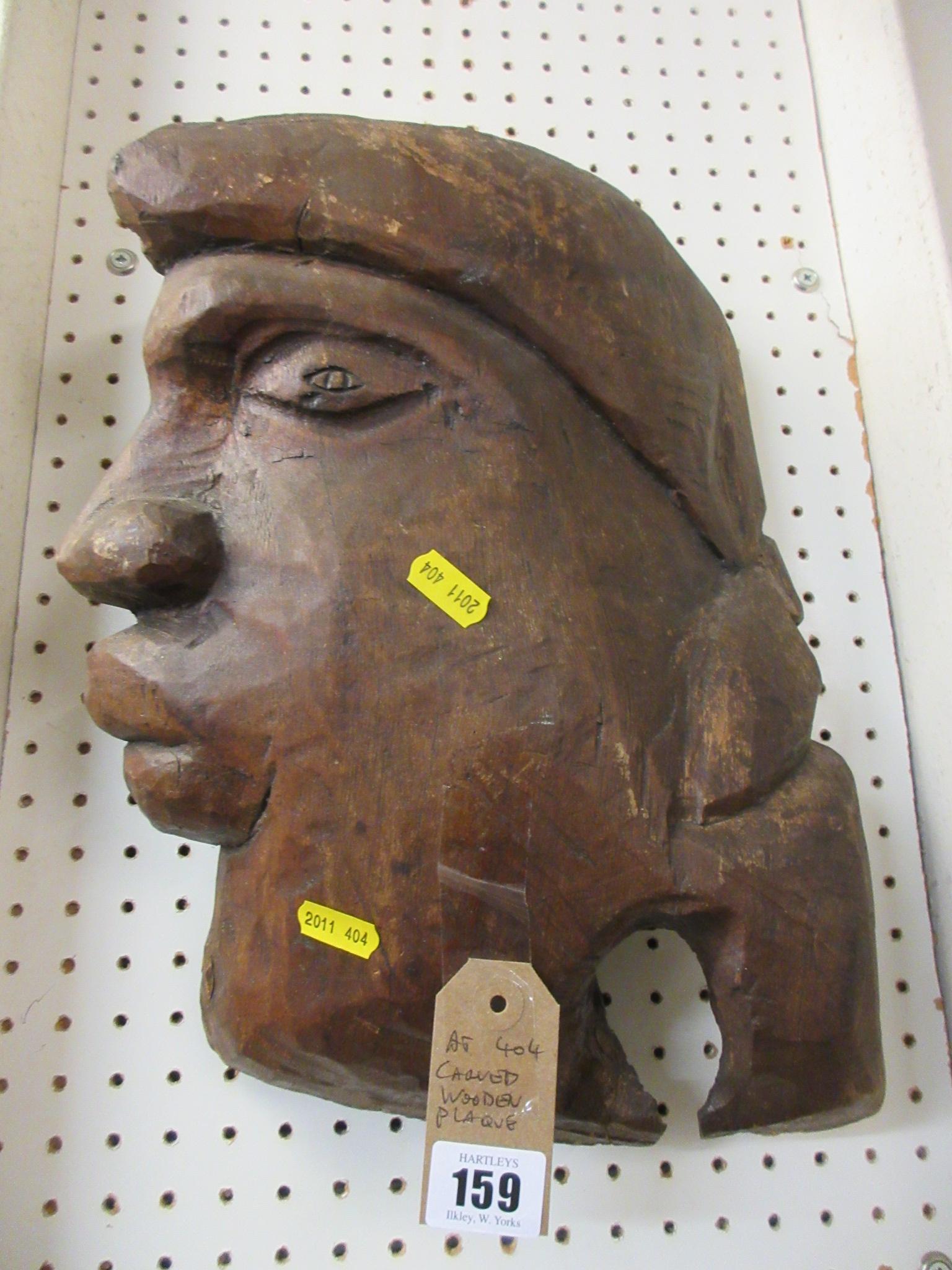 CARVED WOODEN PLAQUE Image