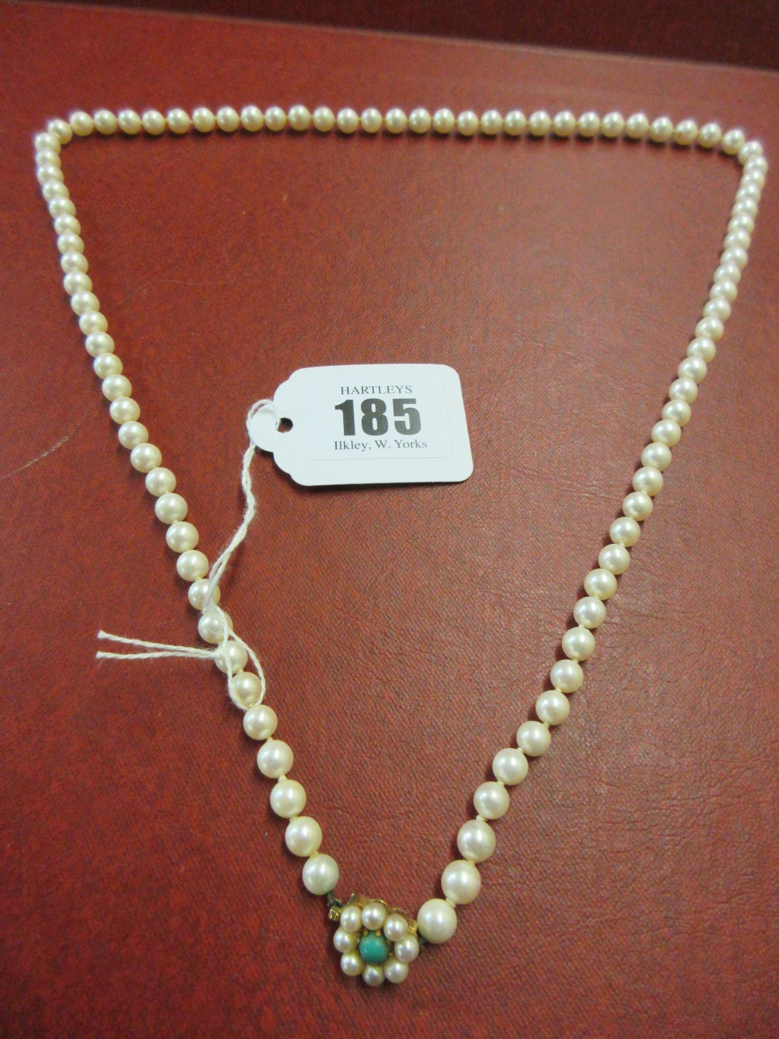 CULTURED PEARL NECKLACE WITH 9CT GOLD CLASP Image