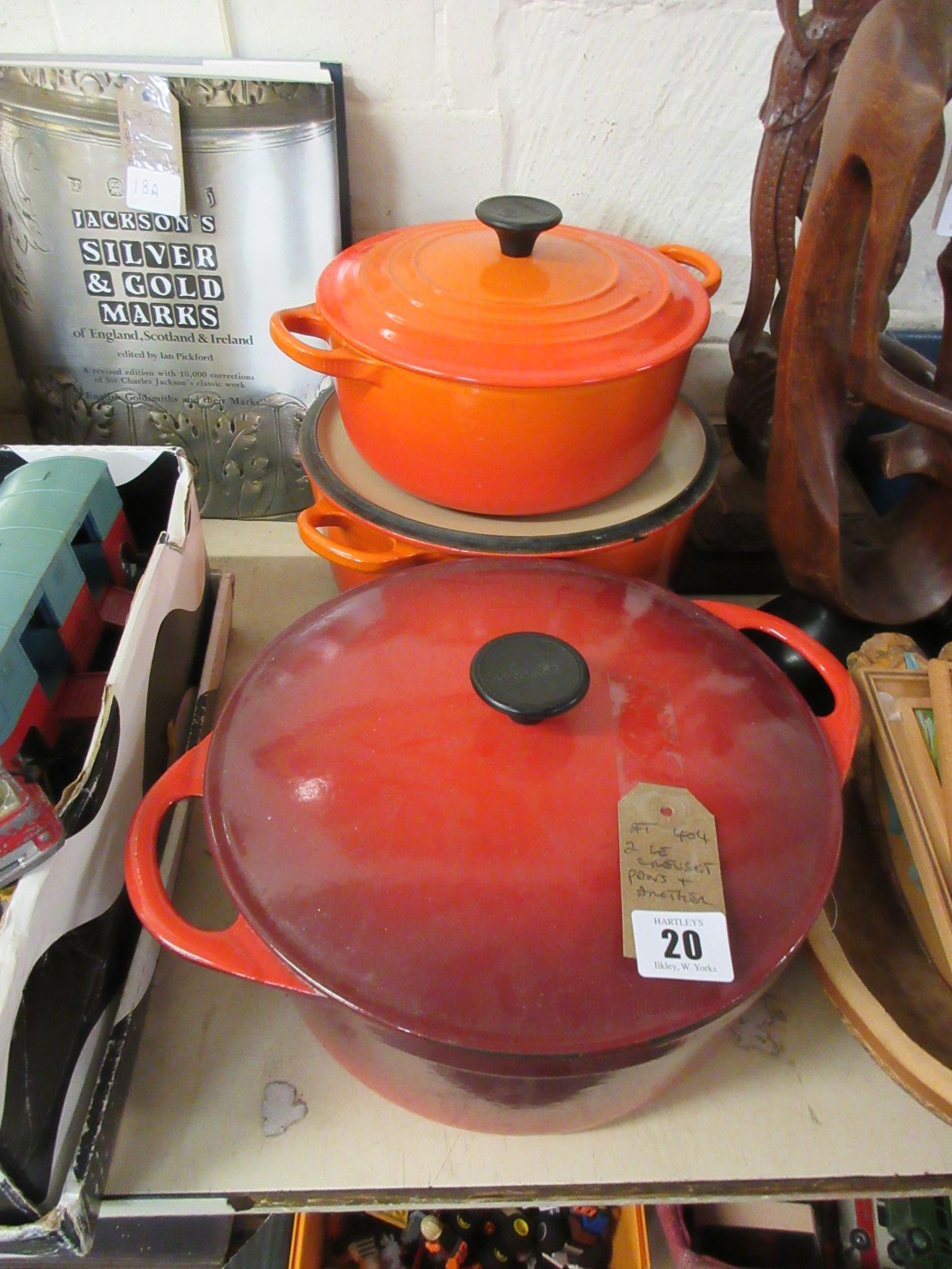TWO LE CREUSET CASSEROLE DISHES AND ANOTHER Image