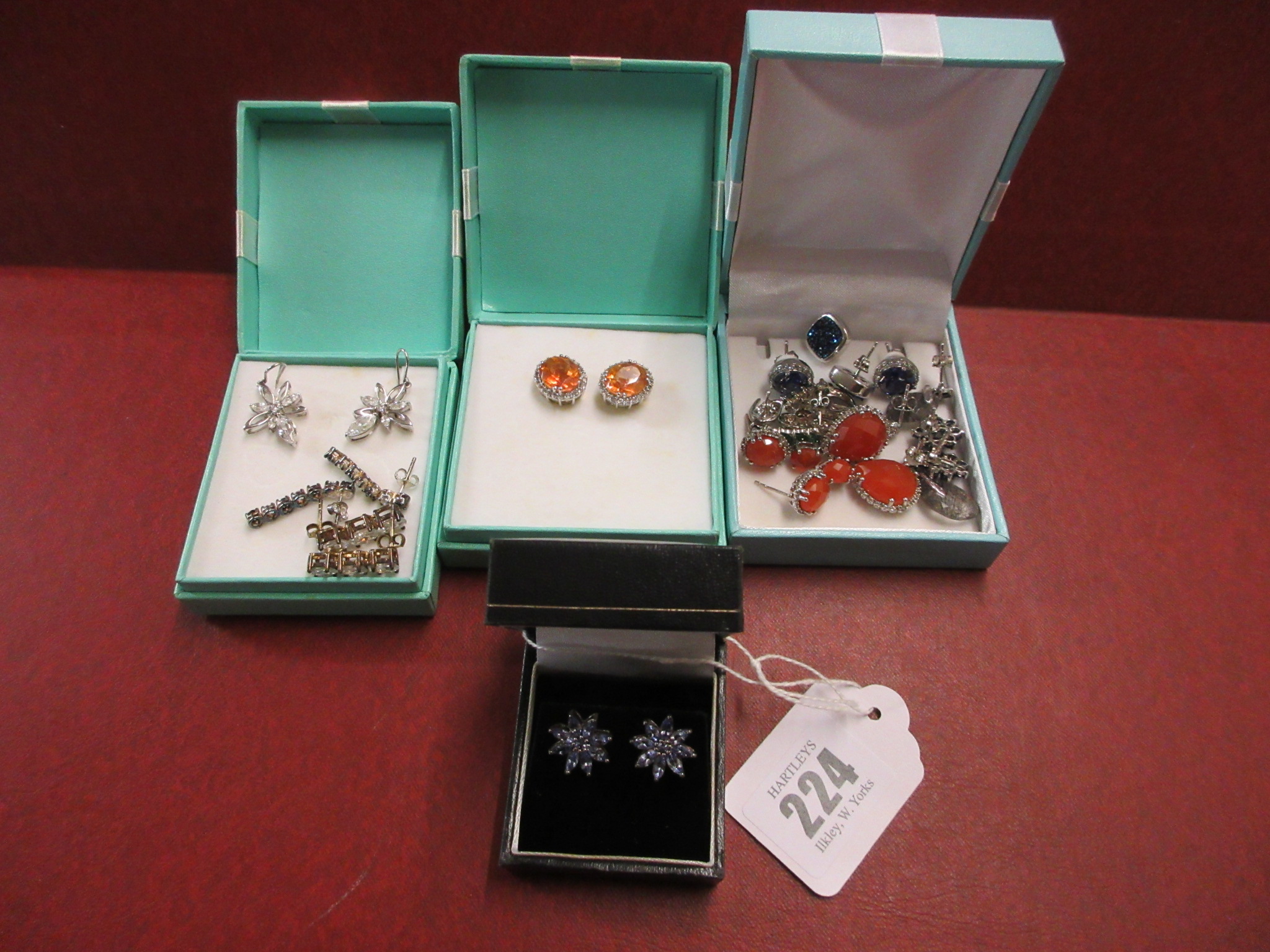 TWELVE PAIRS OF SILVER EARRINGS Image