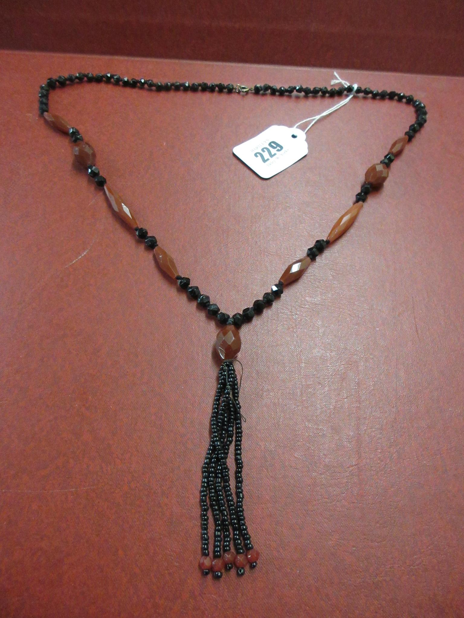 VINTAGE JET AND AMBER NECKLACE Image