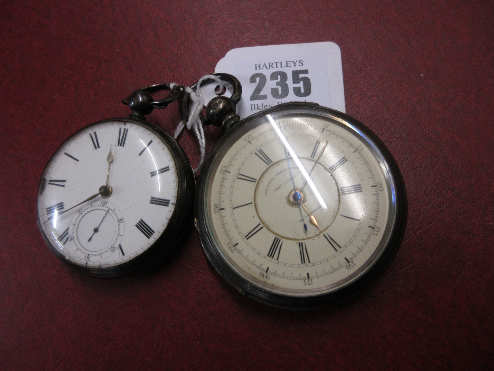 TWO SILVER CASED POCKET WATCHES Image