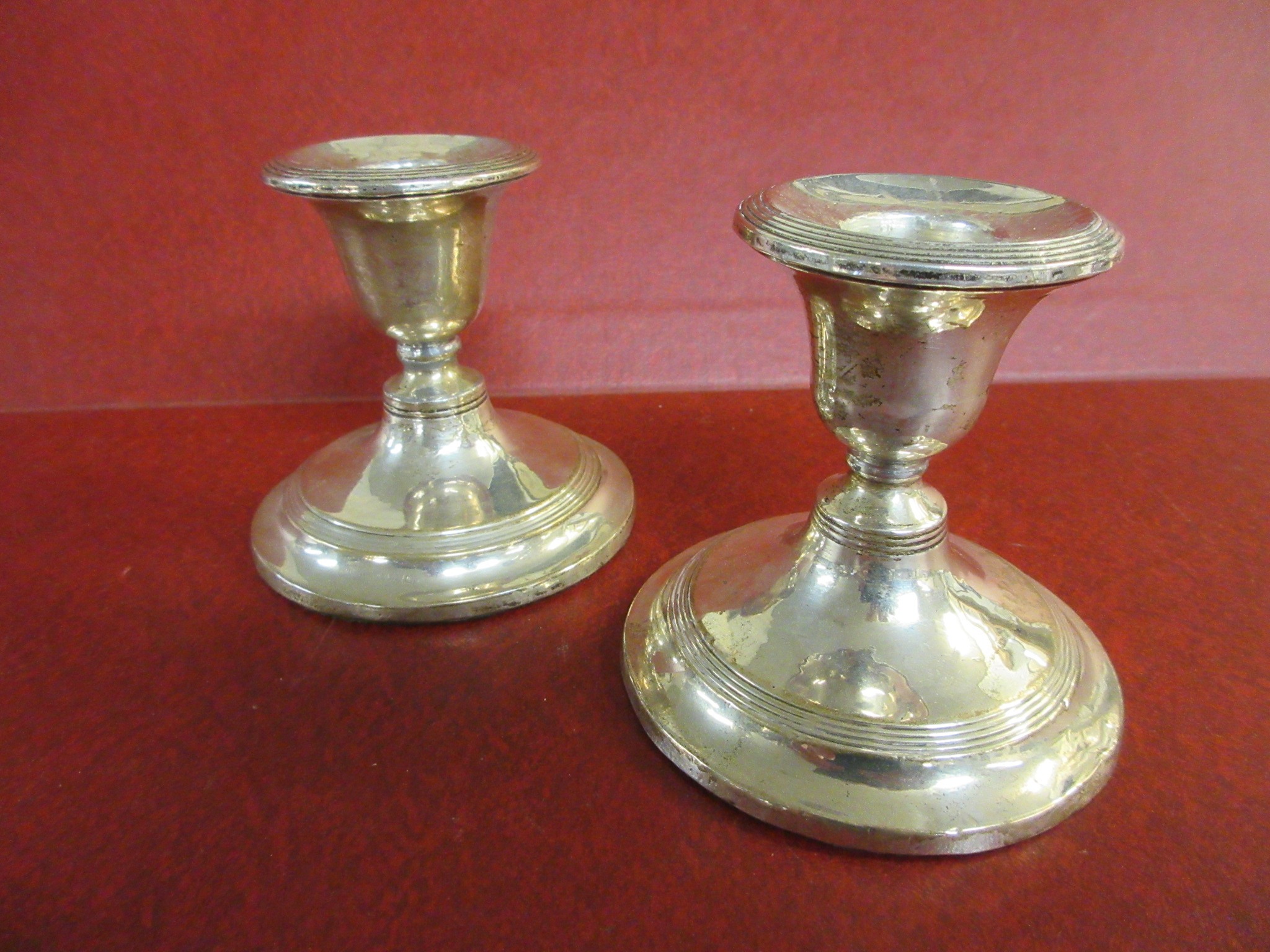 PAIR OF SILVER CANDLESTICKS Image