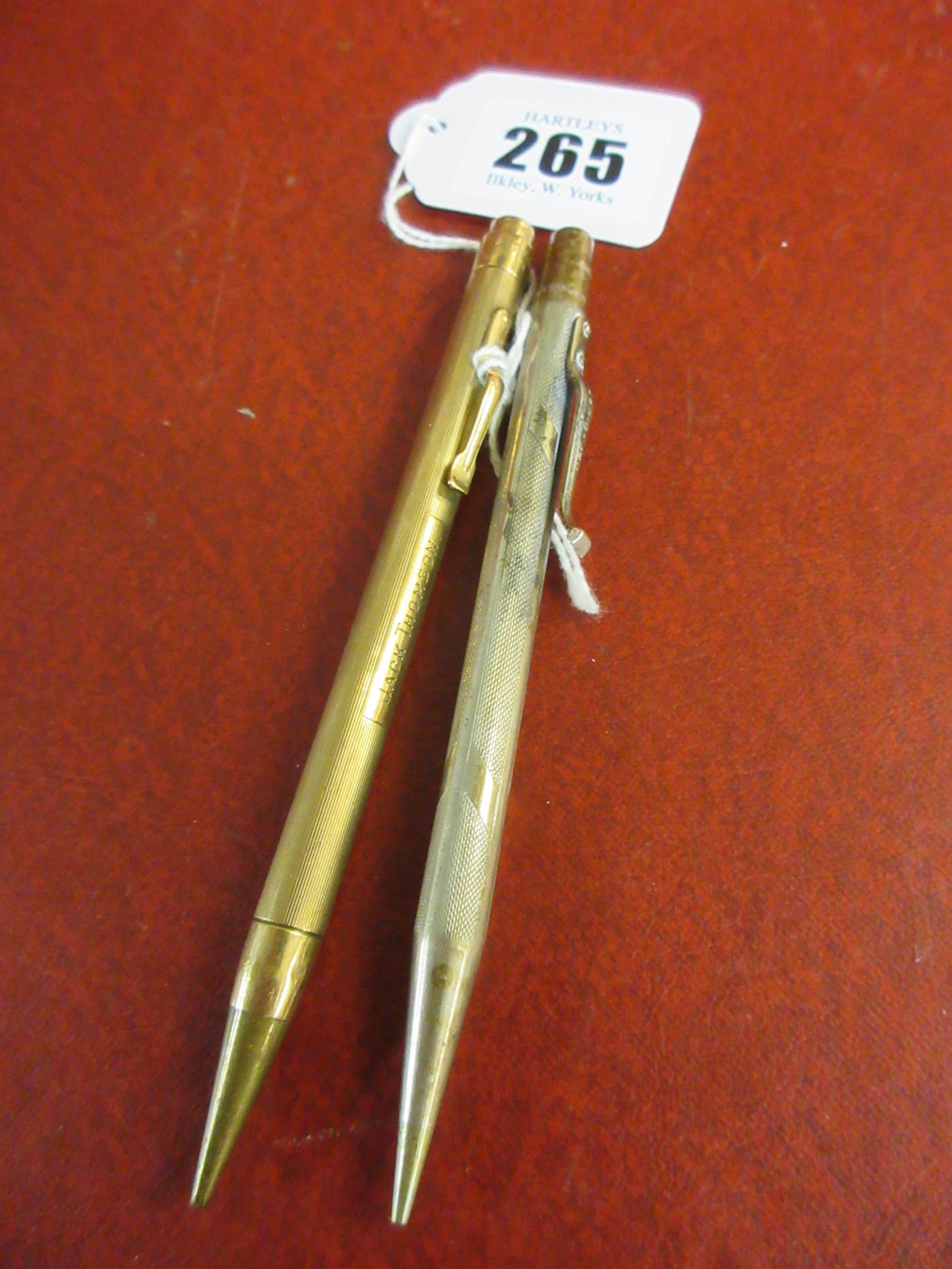 9CT GOLD CASED PROPELLING PENCIL AND ANOTHER Image