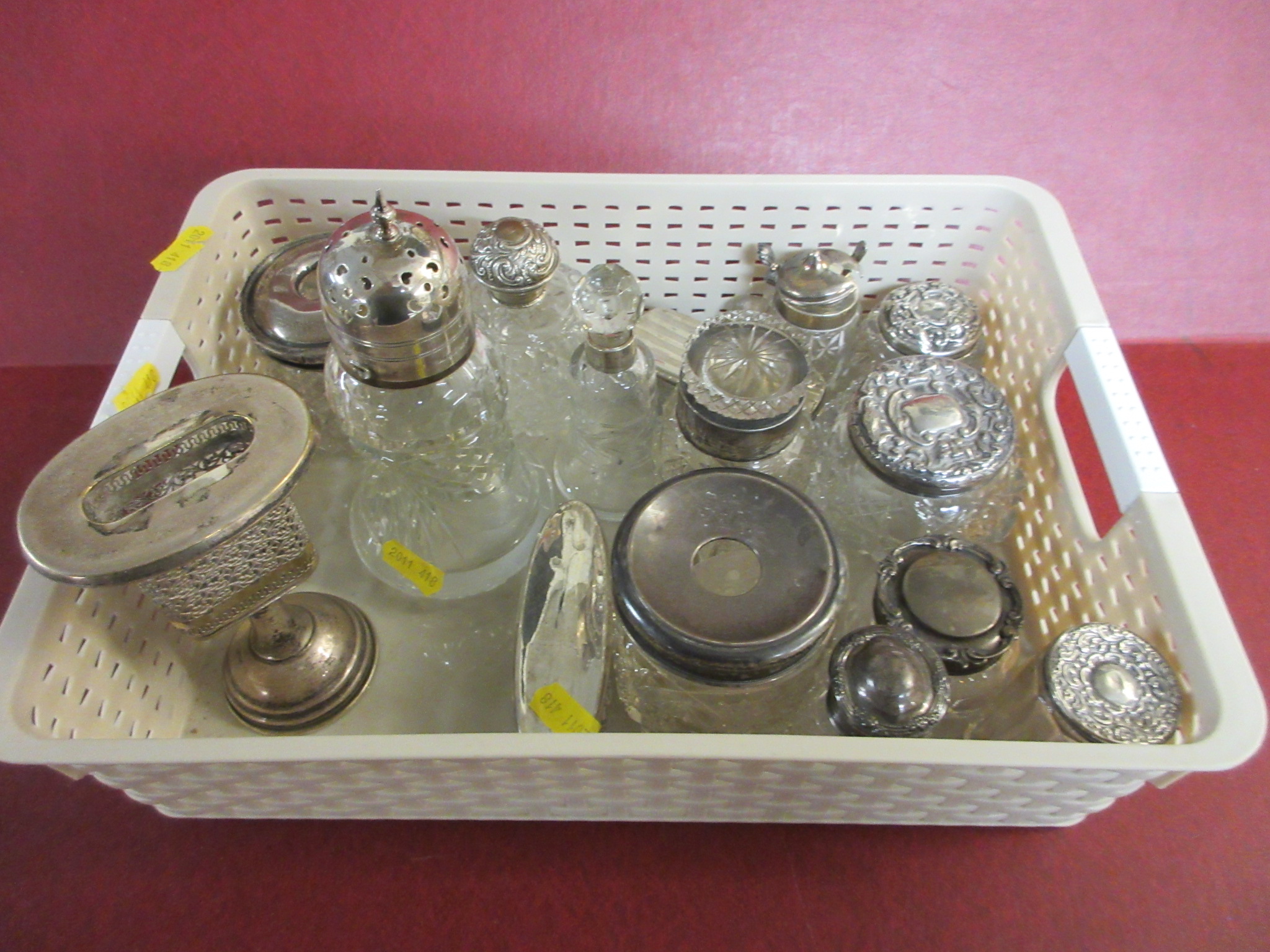 BOX OF SILVER TOPPED BOTTLES ETC Image