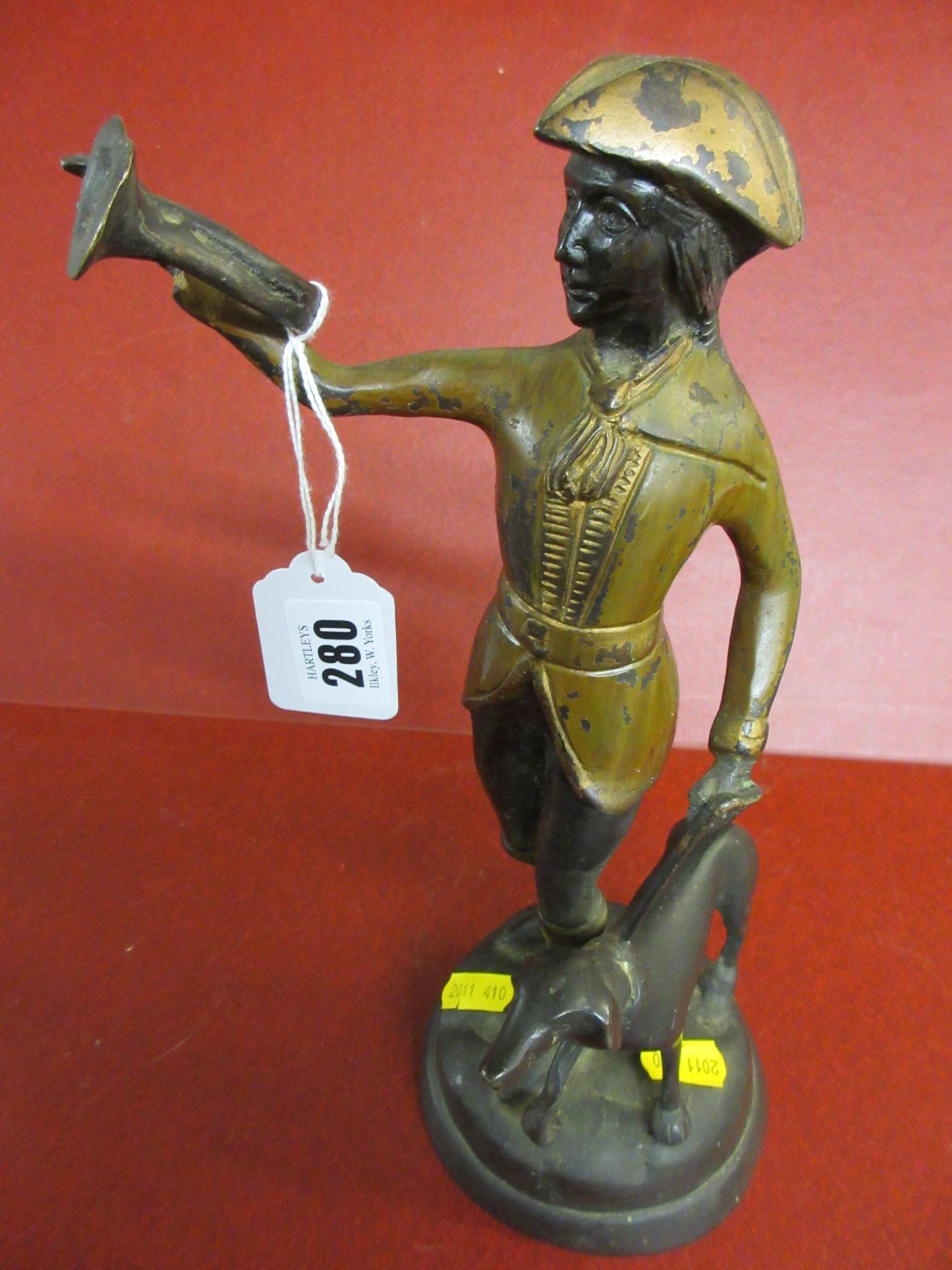 METAL FIGURE OF HUNTSMAN AND DOG Image