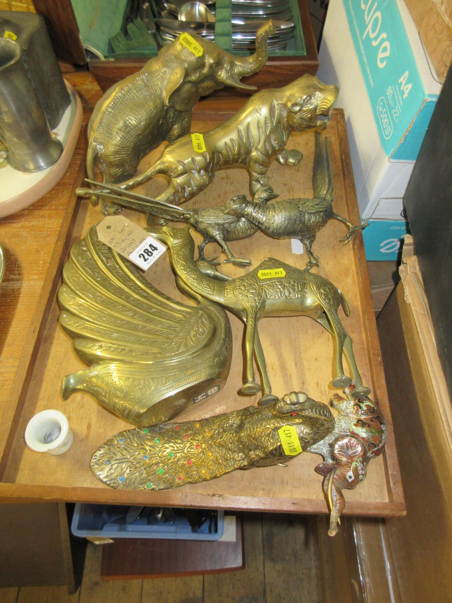 TRAY OF BRASS ANIMALS Image