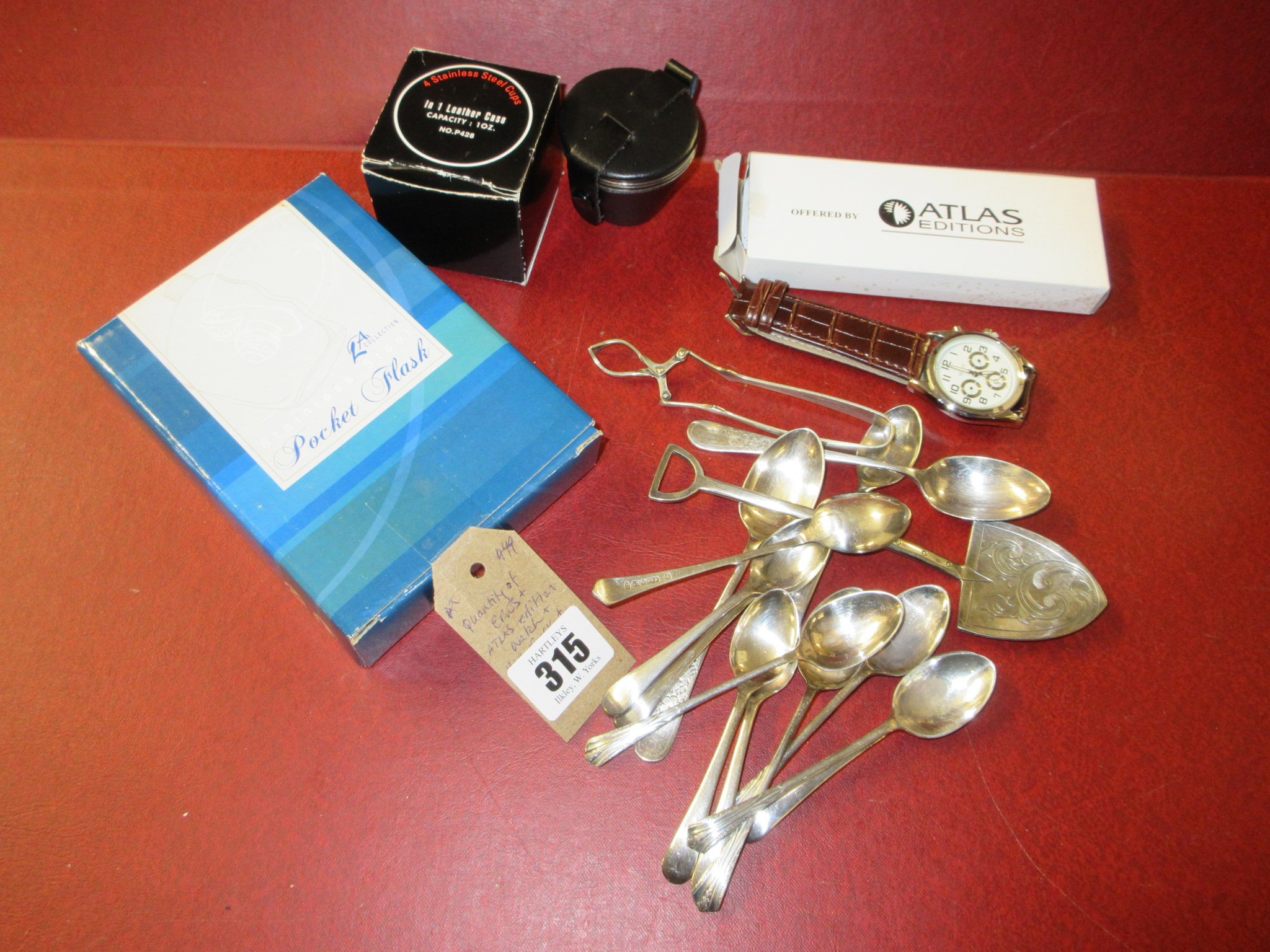 QUANTITY OF EPNS ATLAS EDITION WATCH AND HIP FLASK ETC Image