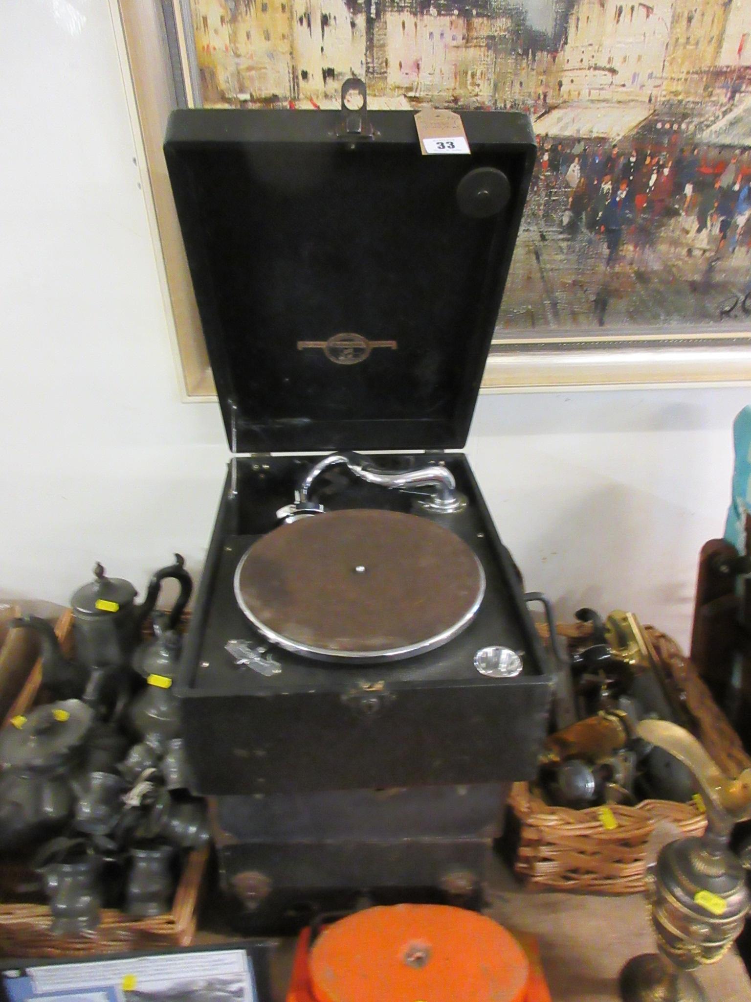 THREE CASED GRAMOPHONES Image