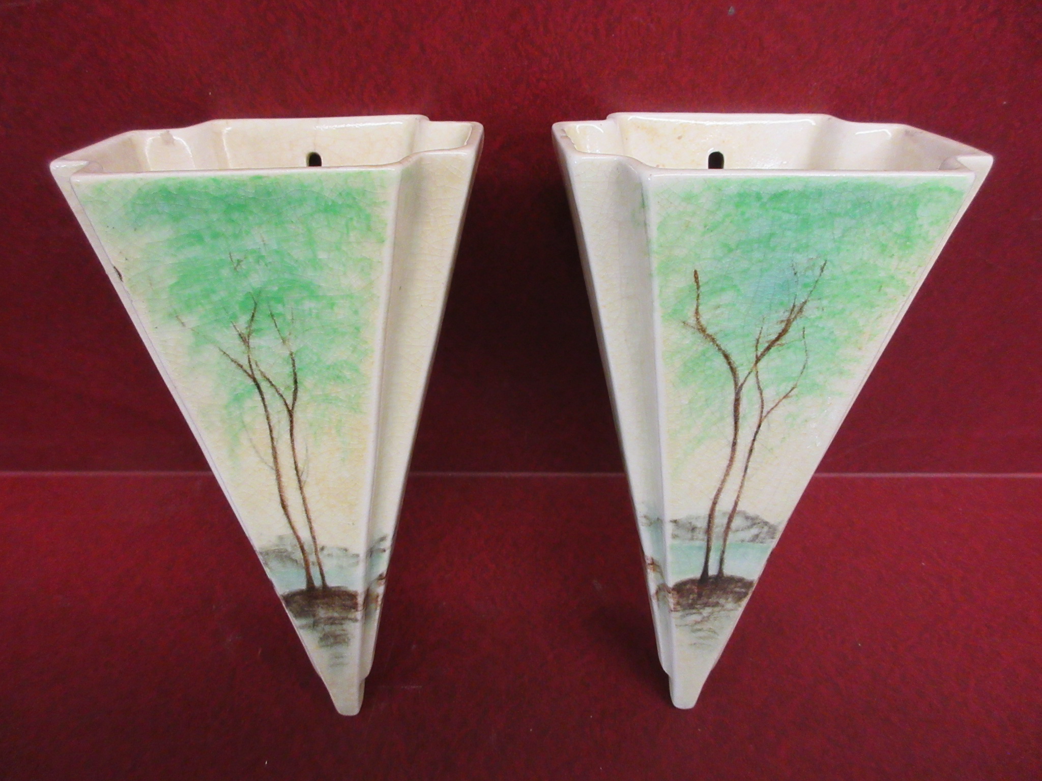 PAIR OF RADFORD ART DECO WALL POCKETS Image