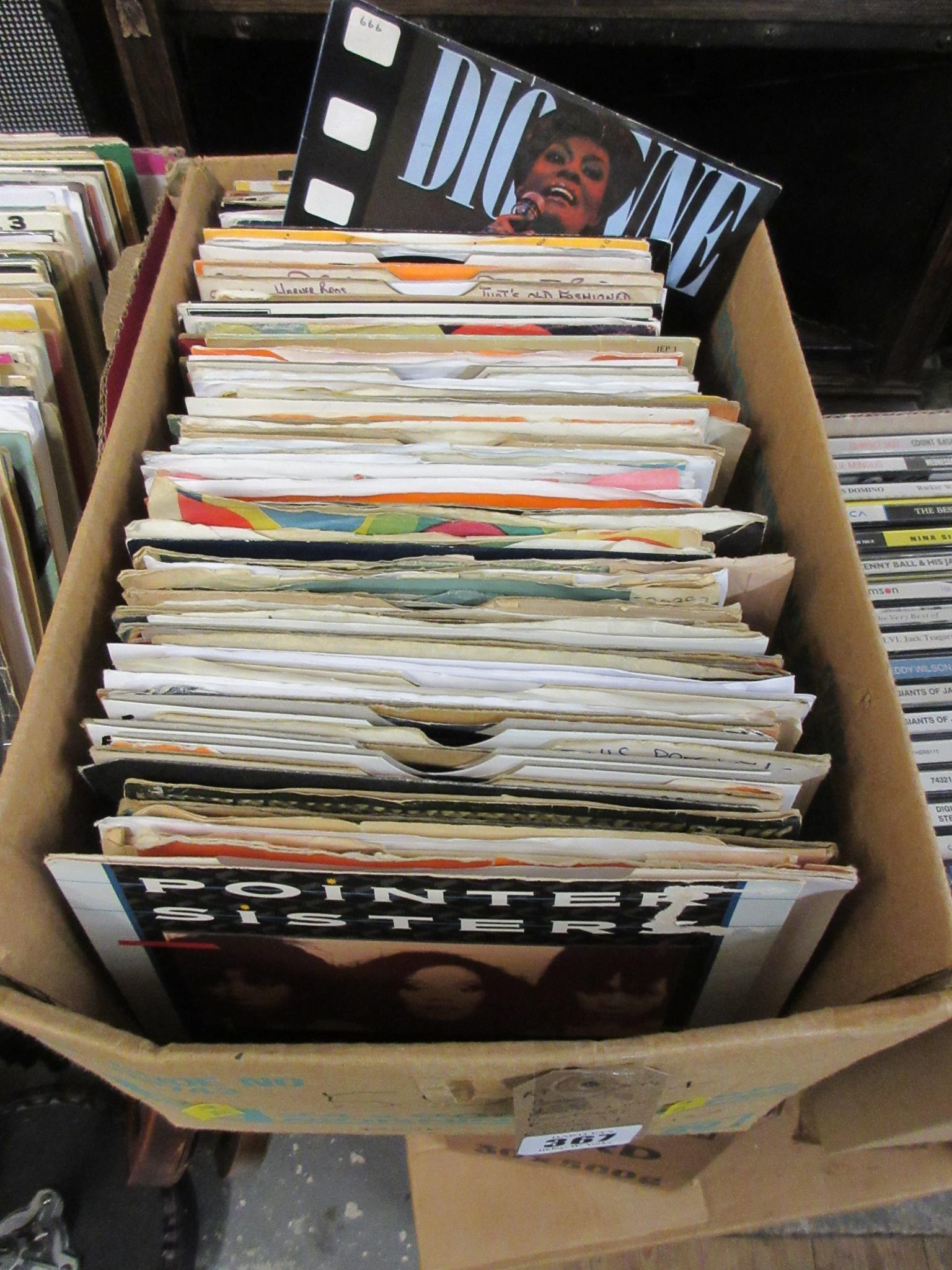 BOX OF 45RPM RECORDS INCLUDING BEATLES, ROLLING STONES AND ELVIS Image