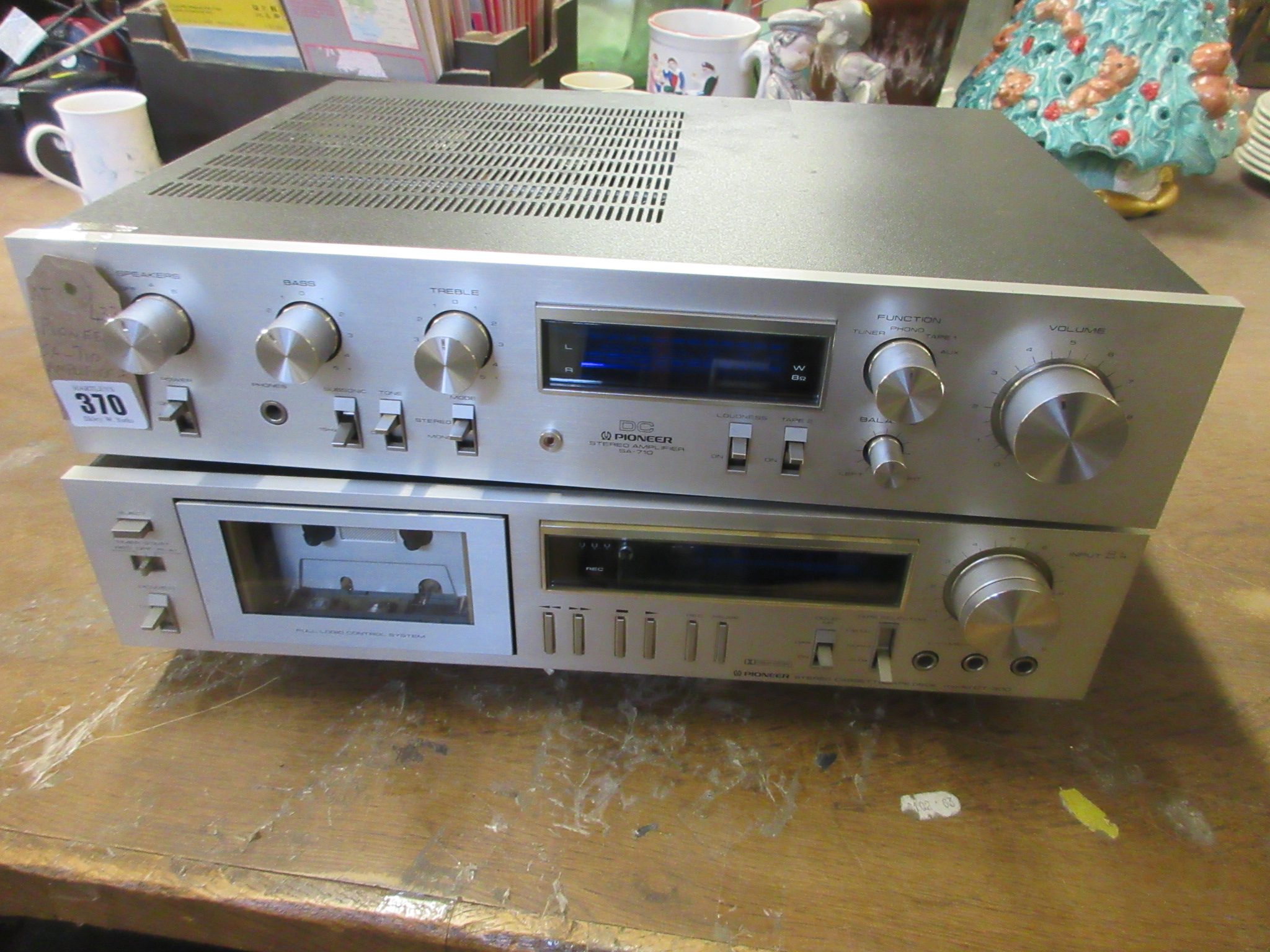 PIONEER SA 710 AMPLIFIER AND PIONEER TAPE DECK Image
