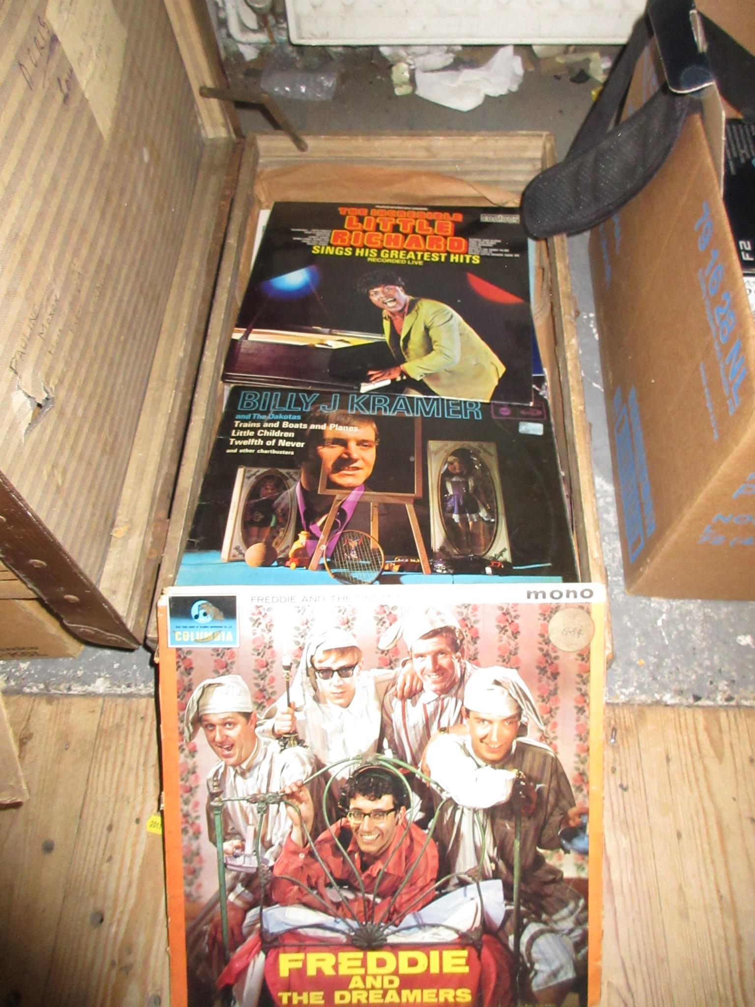 VINTAGE SUITCASE OF LP RECORDS Image