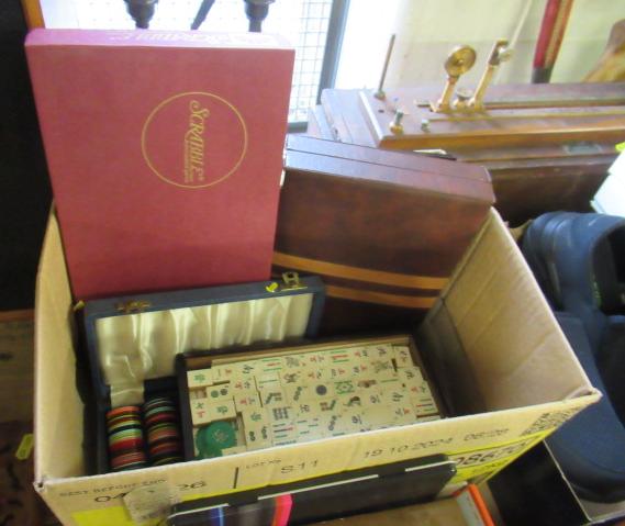 BOX OF GAMES INCLUDING MAHJONG AND BACKGAMMON Image