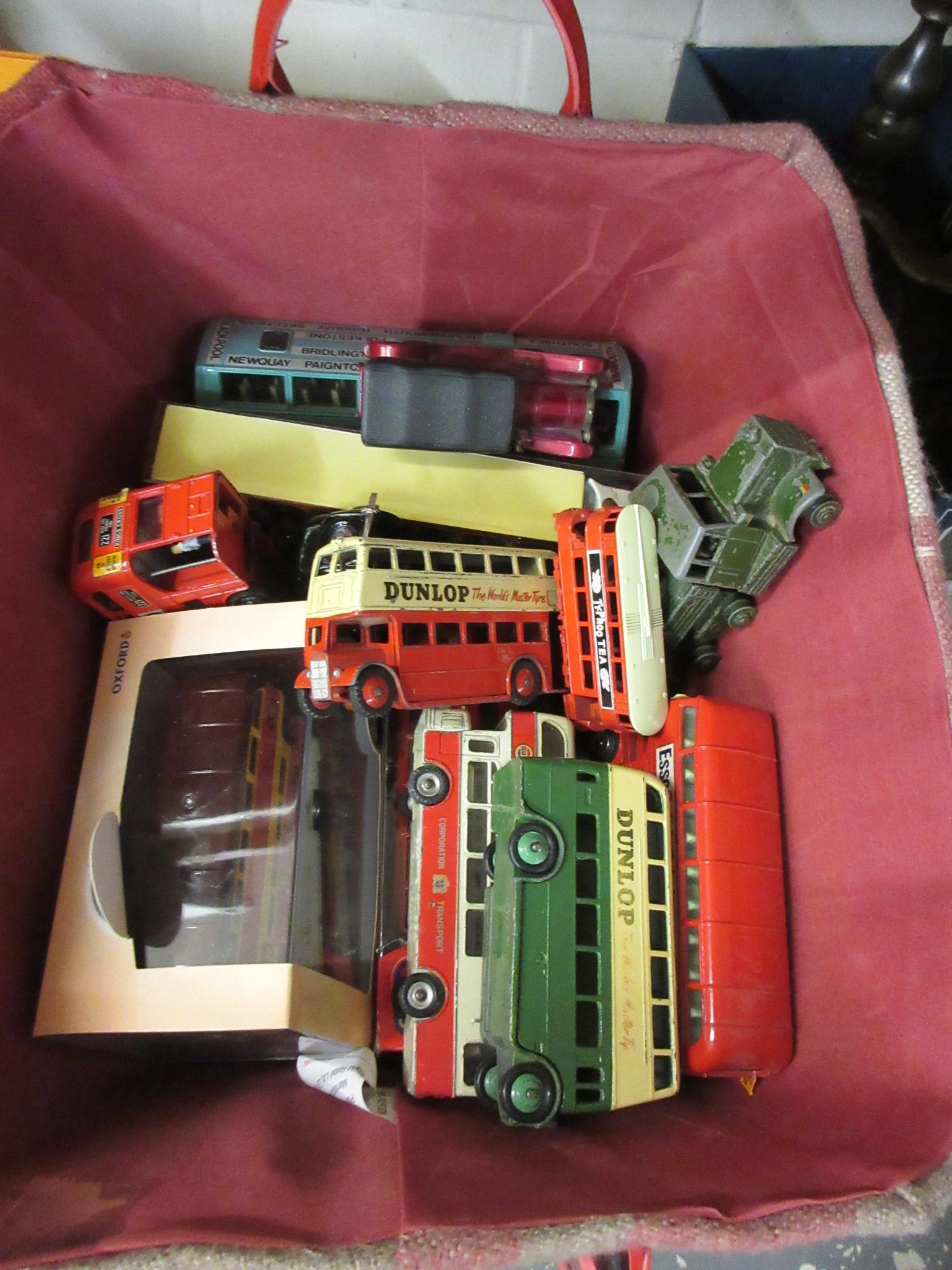 BOX OF DIECAST BUSES ETC Image