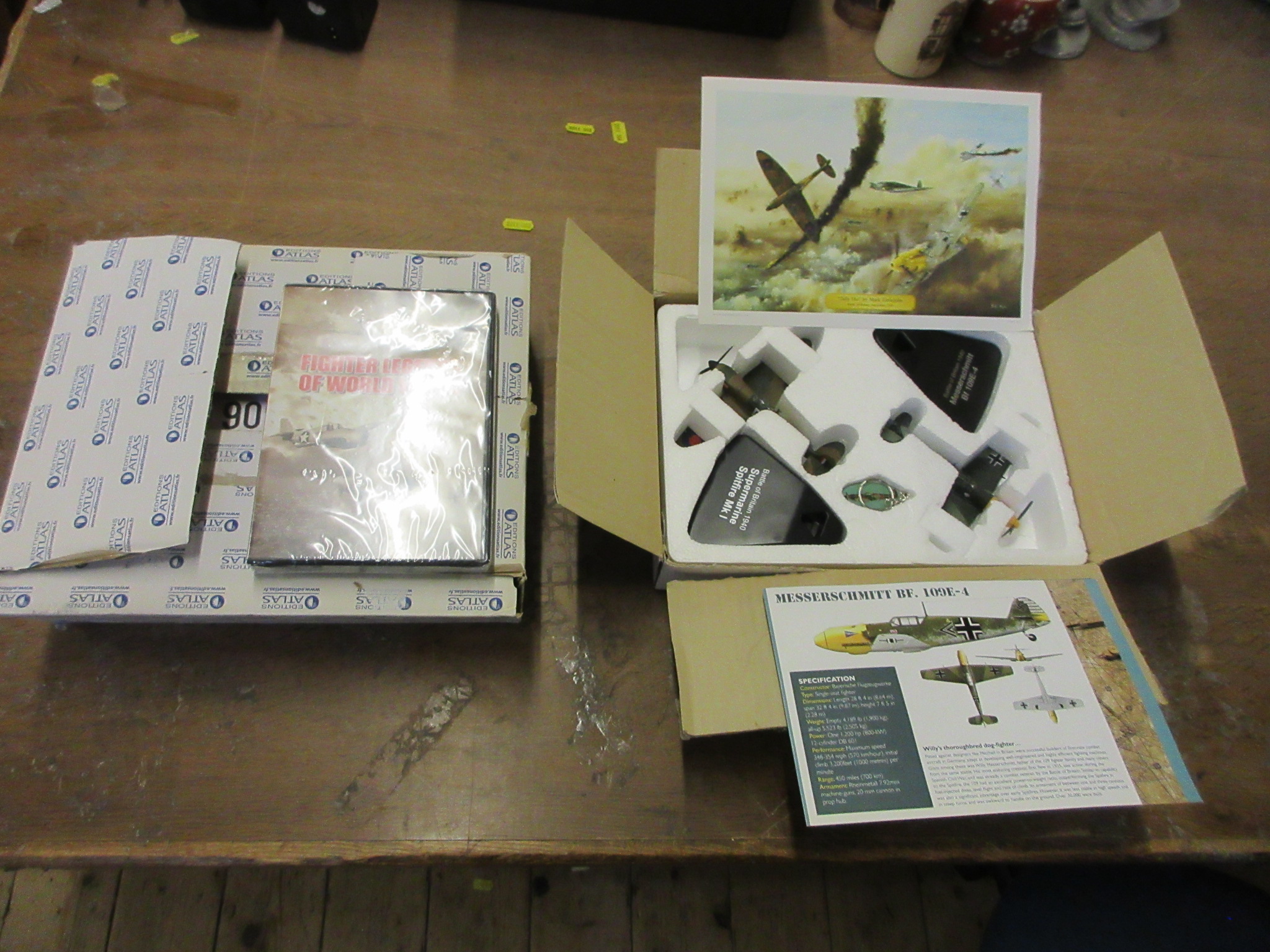 FOUR BOXED MODEL AEROPLANES INCLUDING SPITFIRE Image