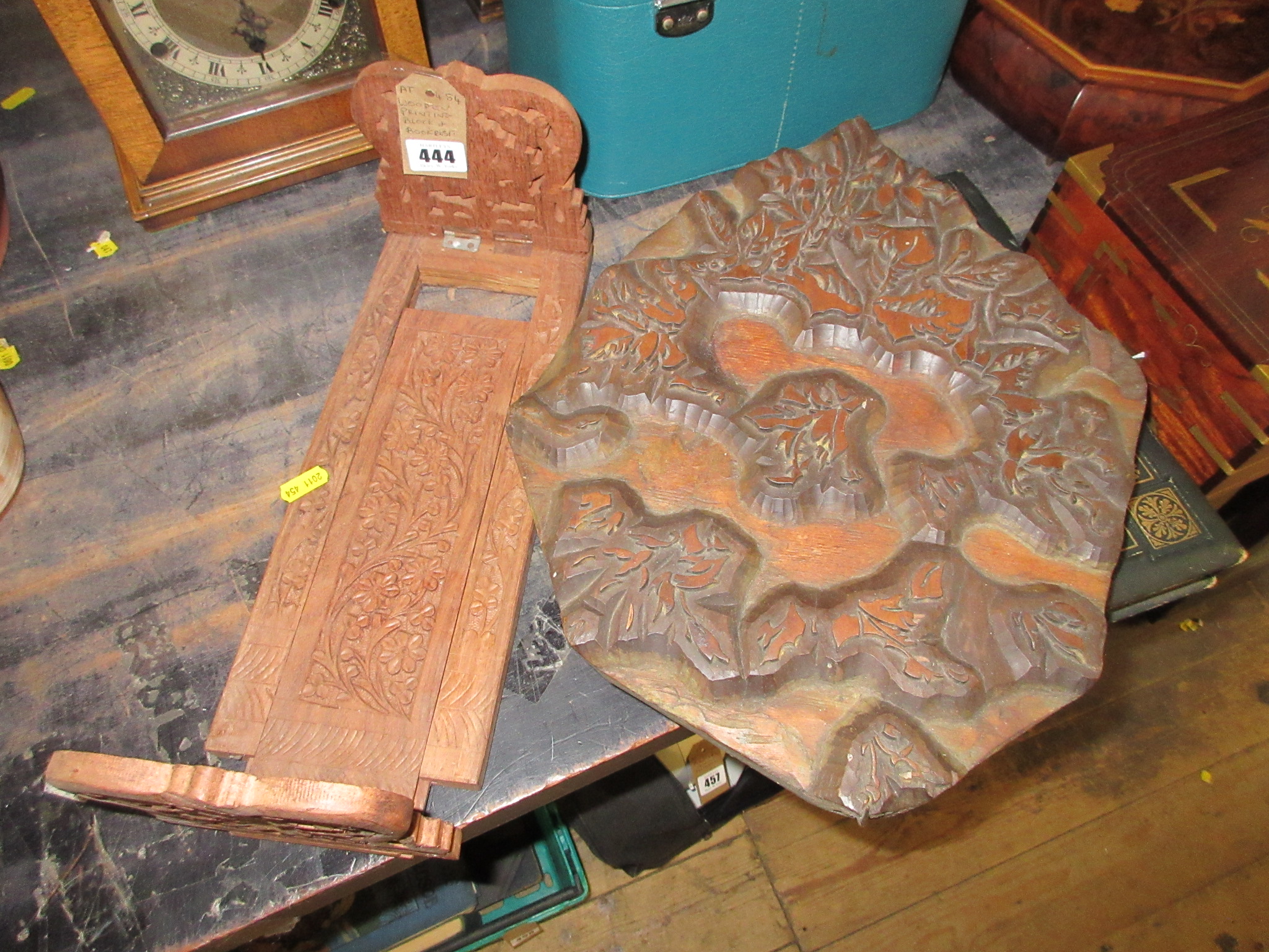 WOODEN PRINTING BLOCK AND BOOK REST Image