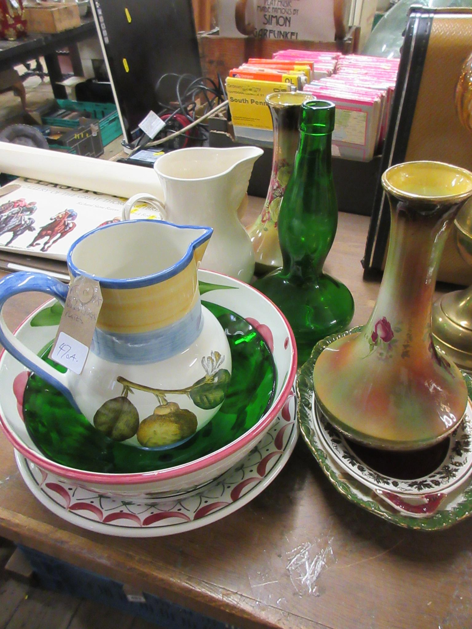 QUANTITY OF BOWLS, VASES, PLATES AND JUG ETC Image