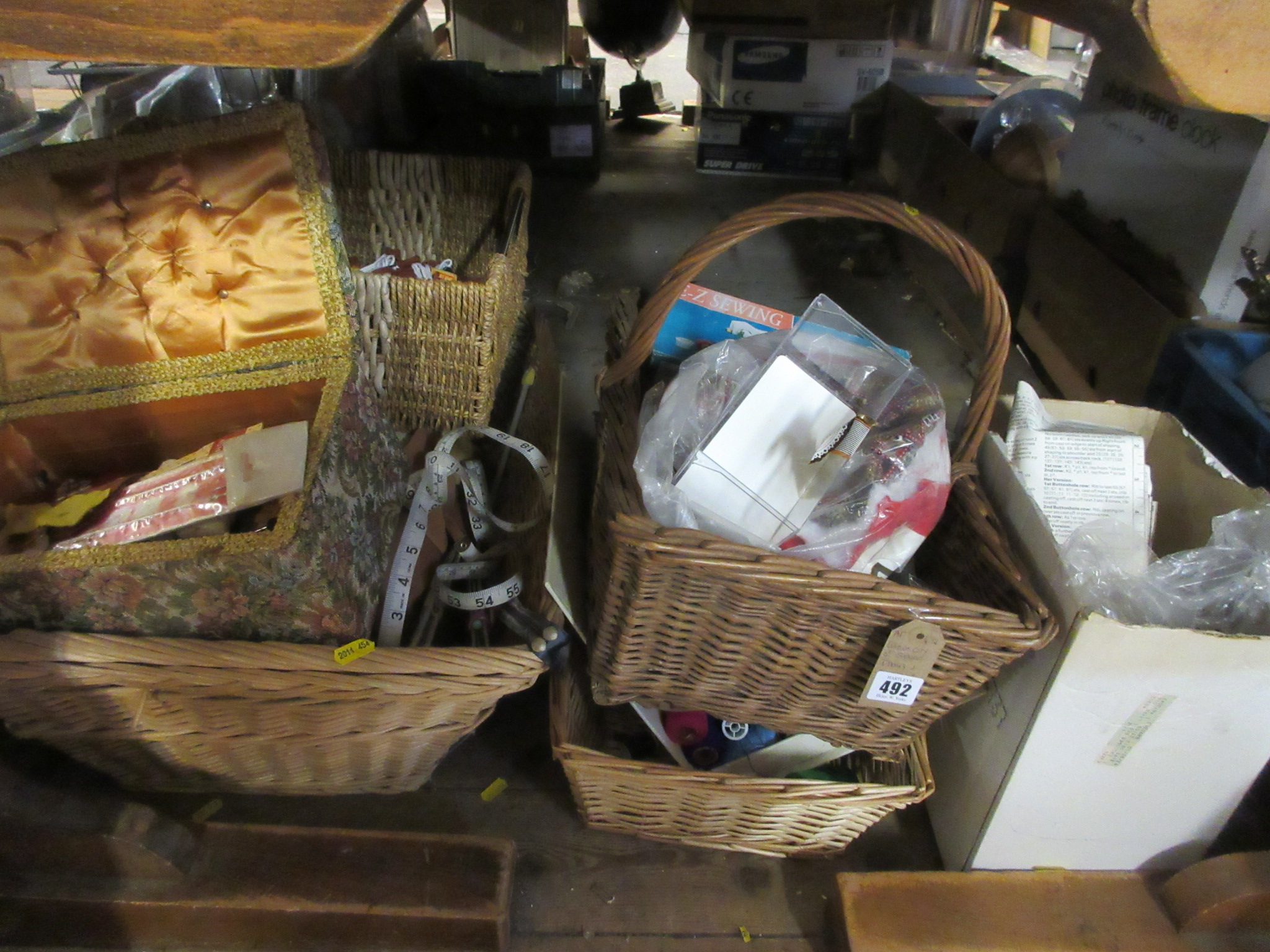 LARGE QUANTITY OF SEWING ITEMS AND BASKETS Image