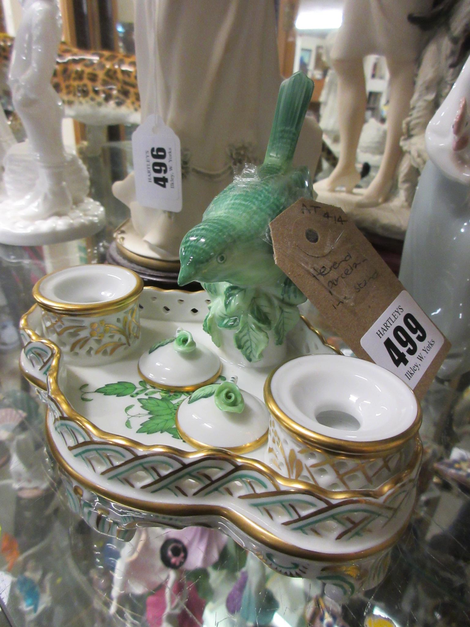 HEREND PORCELAIN INK STAND Image