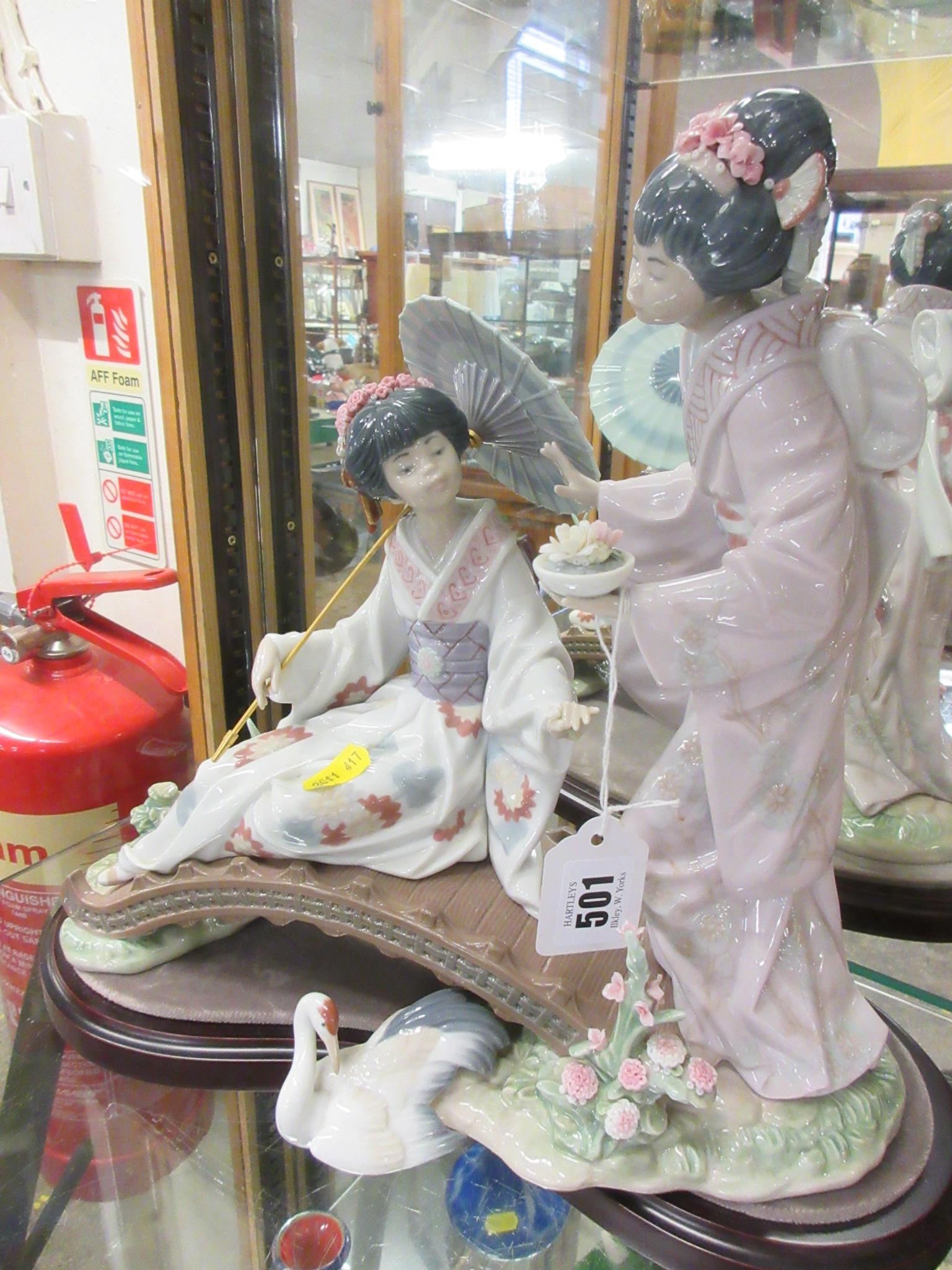 LLADRO JAPANESE LADIES ON STAND Image