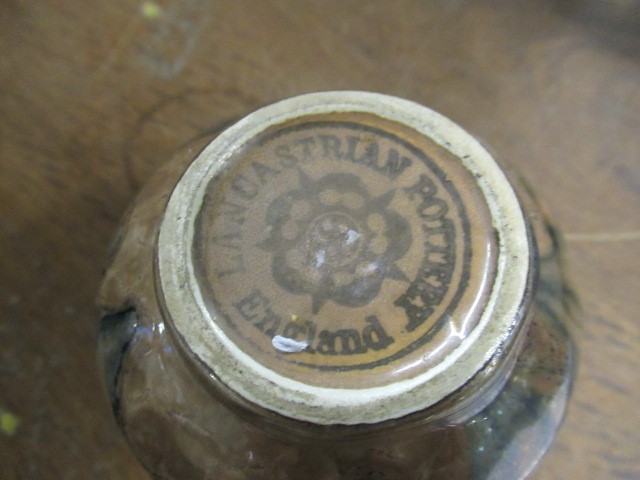 LANCASTRIAN VASE AND A GLASS VASE Image