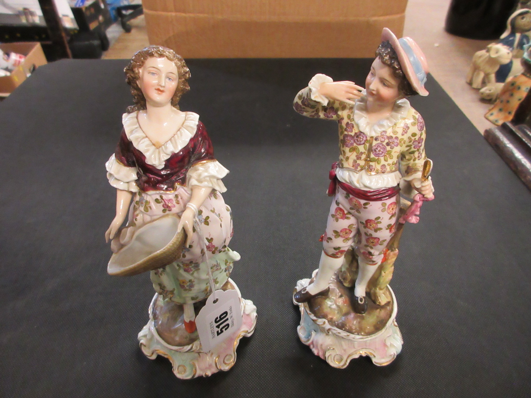 PAIR OF RUDOLSTADT VOLKSTEDT PORCELAIN FIGURES Image