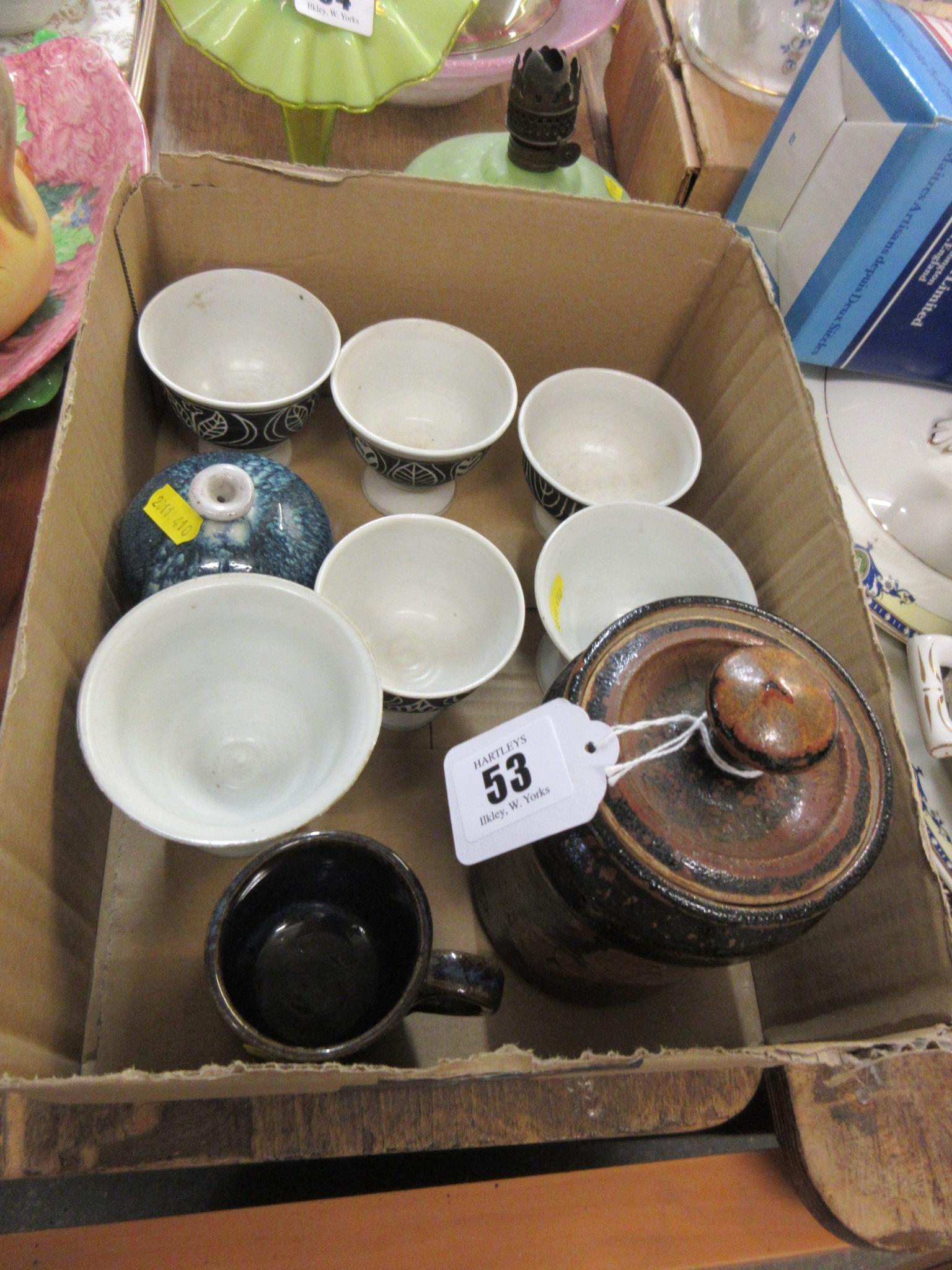 QUANTITY OF STUDIO POTTERY INCLUDING SAKE CUPS Image