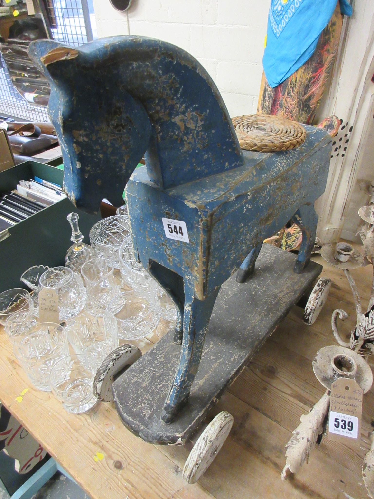 WOODEN HORSE ON WHEELS Image