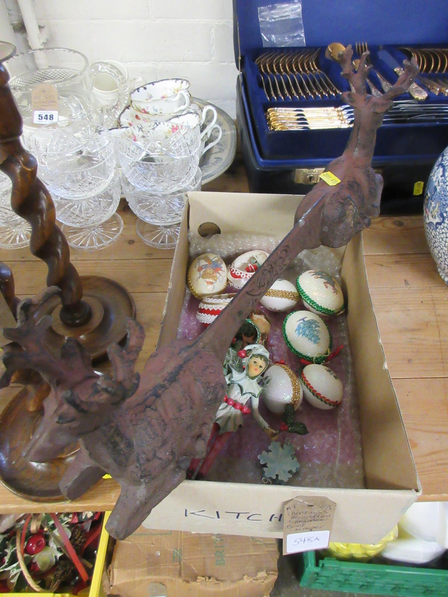 CHRISTMAS DECORATIONS AND A REINDEER BOOT SCRAPER Image