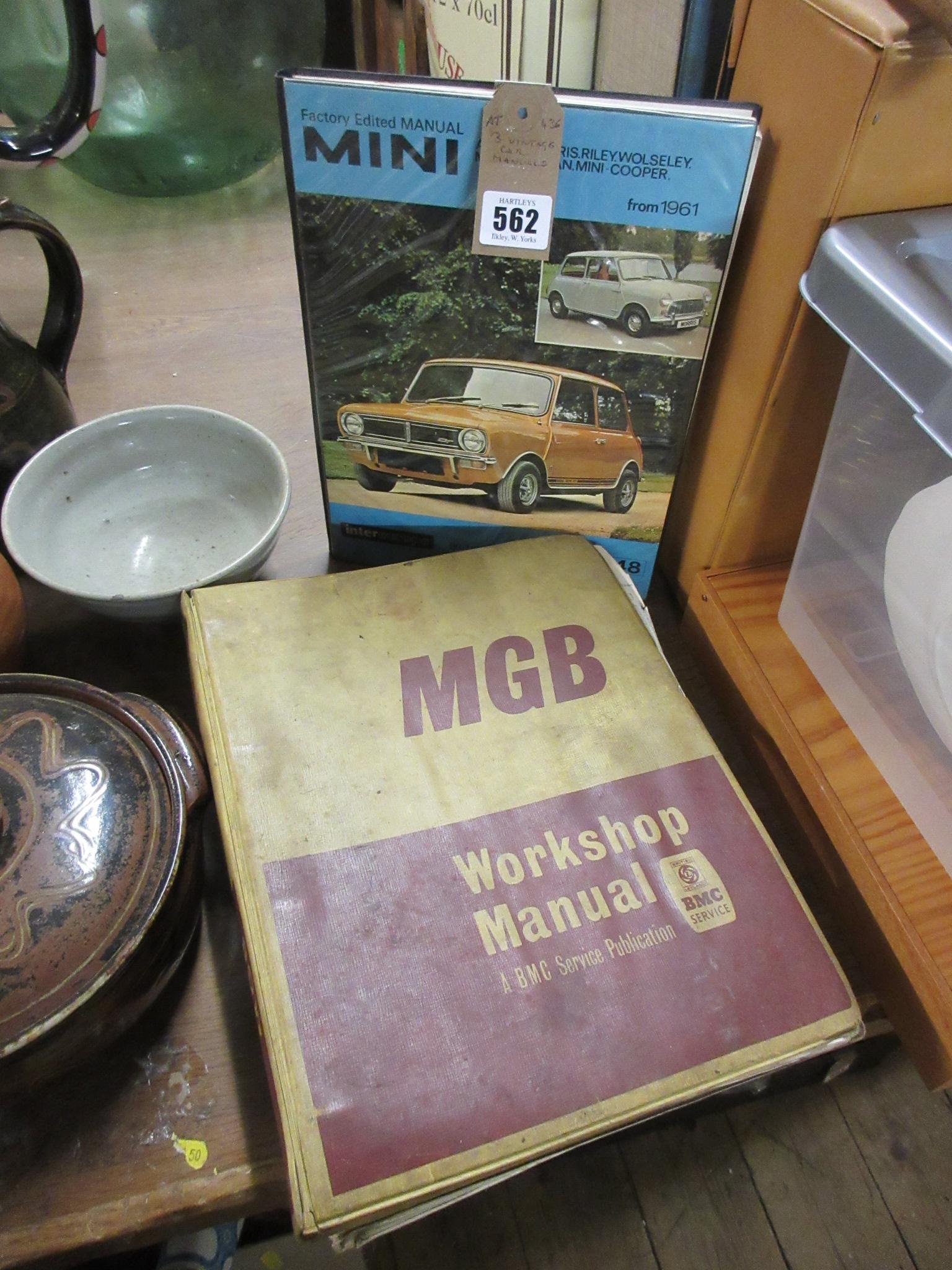 THREE VINTAGE CAR MANUALS Image