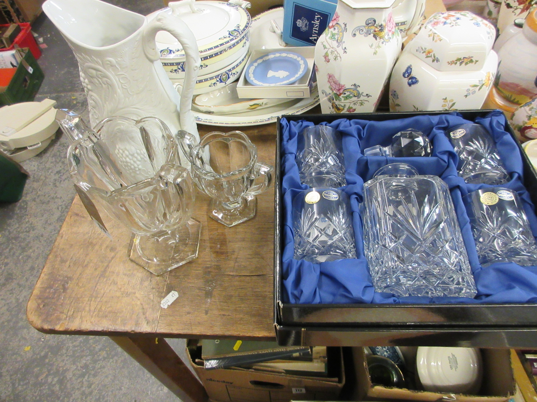 BOXED BOHEMIA DECANTER SET ETC Image