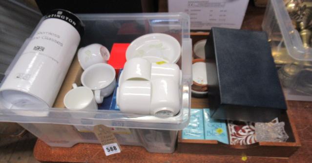 TWO BOXES OF CERAMICS AND GLASS Image