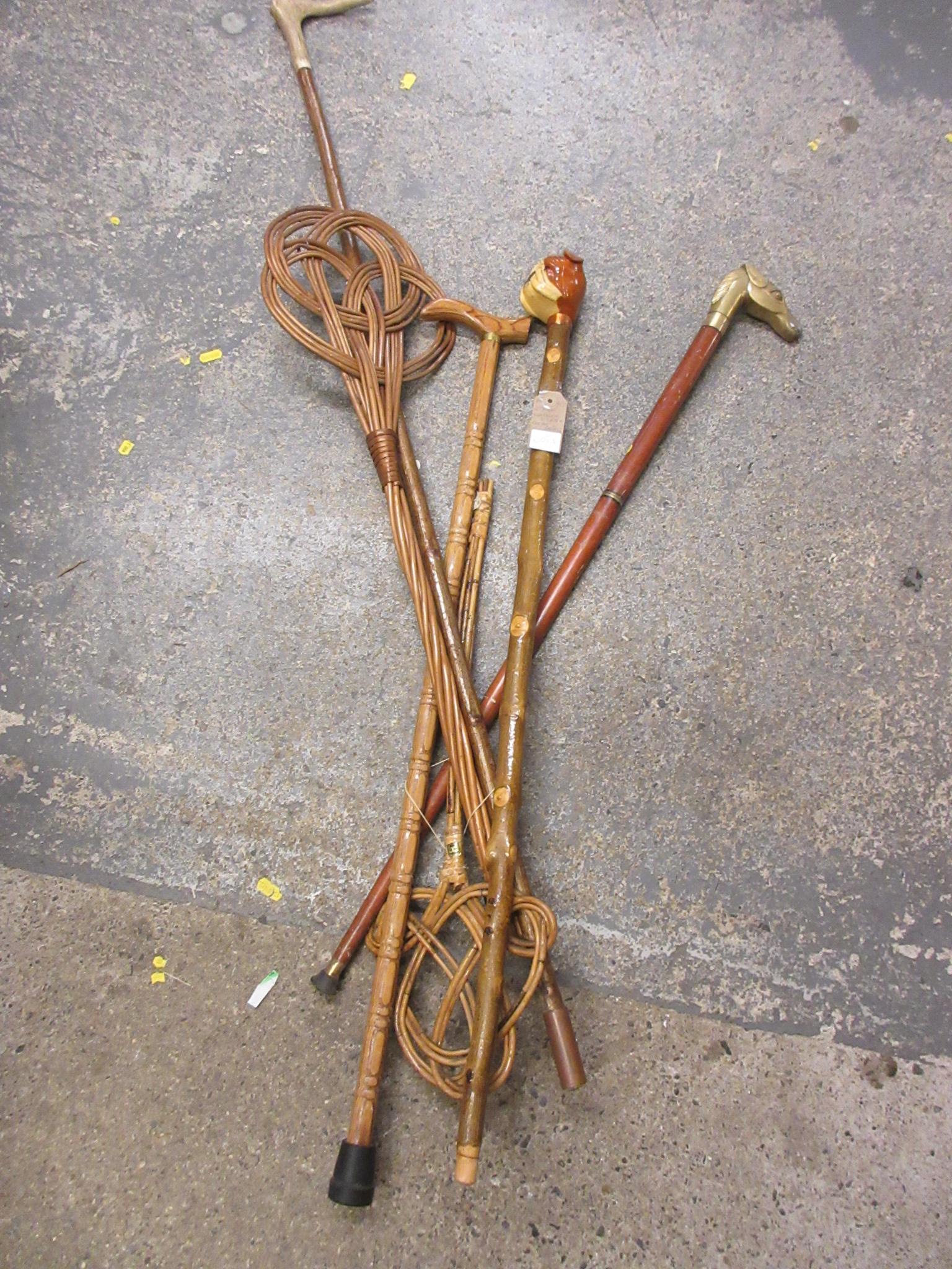 QUANTITY OF WALKING STICKS AND CARPET BEATERS Image