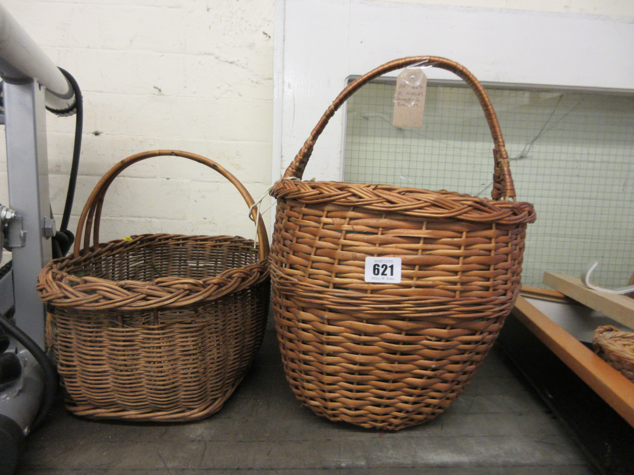TWO WICKER SHOPPING BASKETS Image