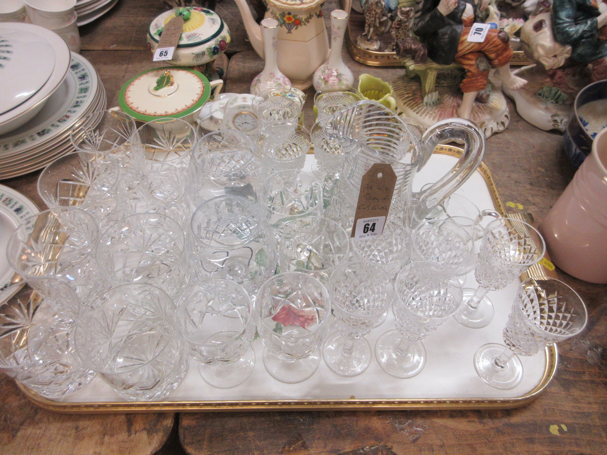 TRAY OF CUT GLASS Image