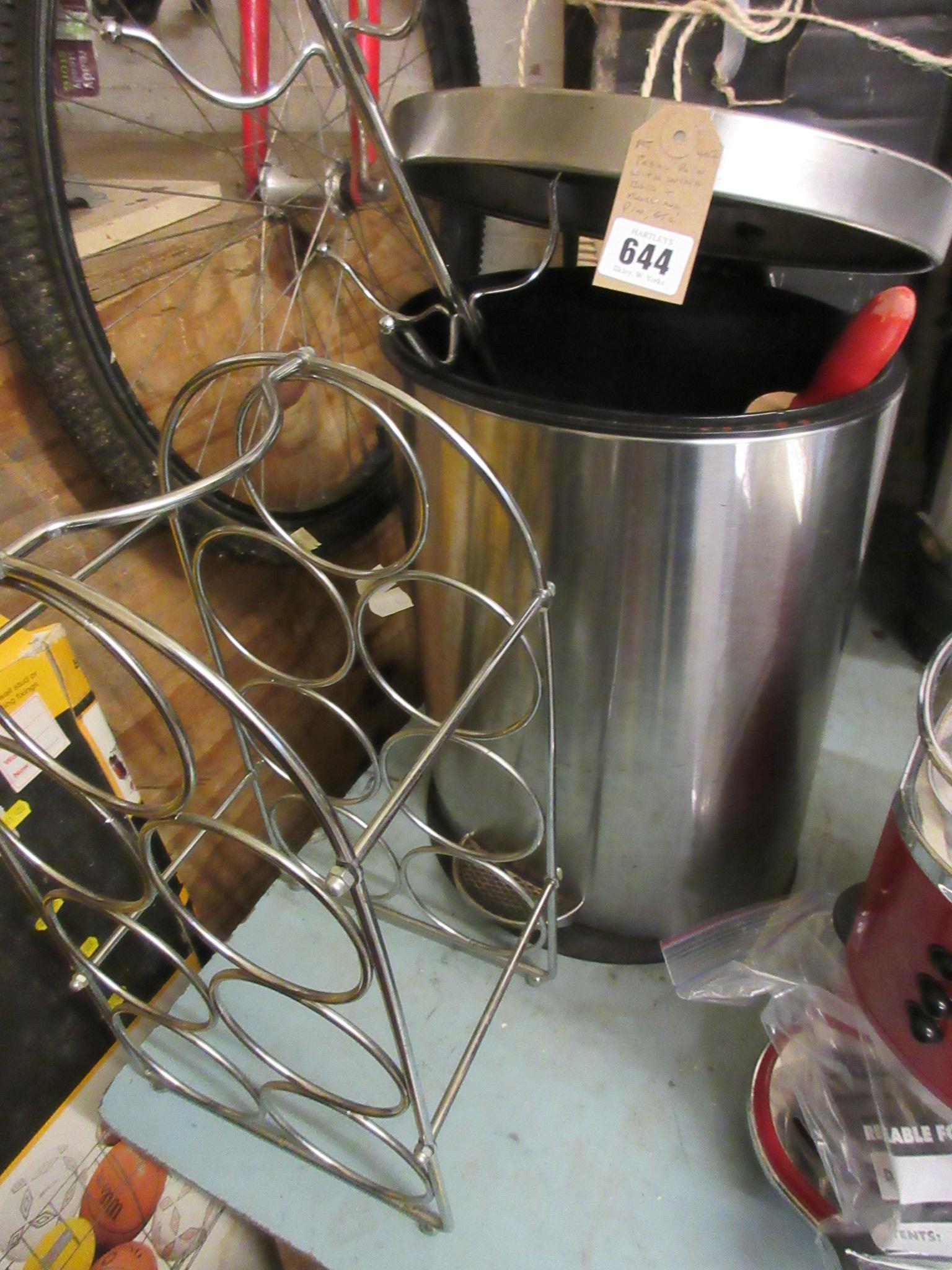 PEDAL BIN WITH WINE RACK AND ROLLING PIN ETC Image