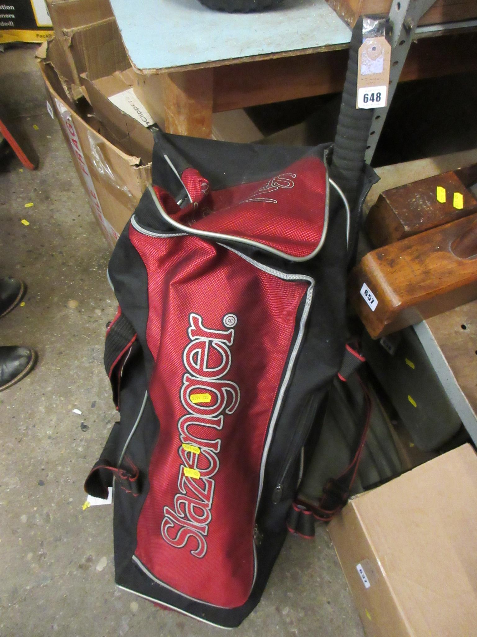SLAZENGER CRICKET BAG WITH BAT PADS AND JUMPER ETC Image