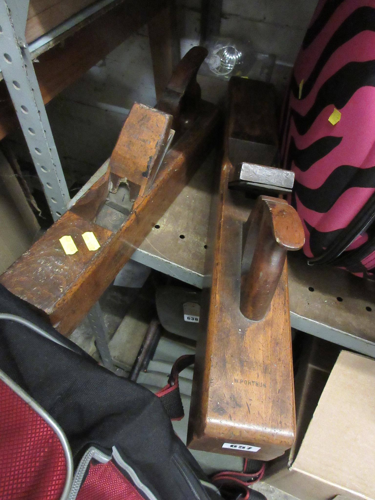 TWO LARGE WOOD PLANES Image
