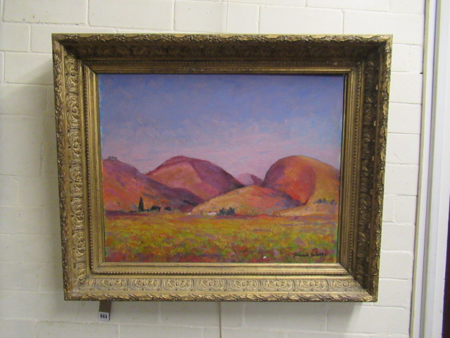 OIL ON BOARD ENTITLED 'HILLED TOWN, TUSCANY' BY FRANCIS WALL Image