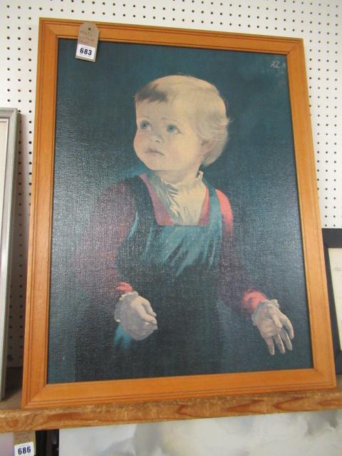 VINTAGE CRYING BOY PRINT Image