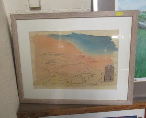 FRAMED WATERCOLOUR AND PENCIL Image